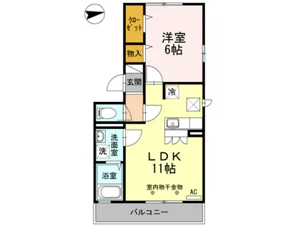 グランシャリオ(1LDK/1階)の間取り写真