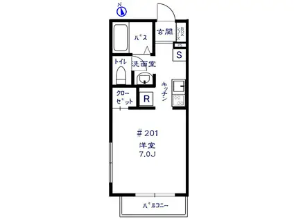 アヴニール高井戸(1K/1階)の間取り写真