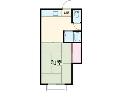 京王電鉄京王線 布田駅 徒歩7分 2階建 築70年(1K/2階)の間取り写真