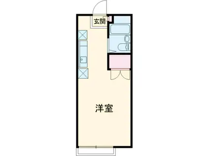 ハビタス調布(ワンルーム/1階)の間取り写真
