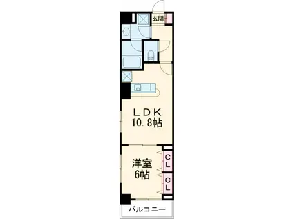 PERTE八王子(1LDK/3階)の間取り写真