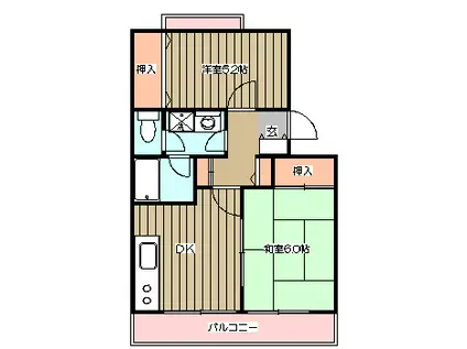 瑞光ハイツ(2DK/2階)の間取り写真