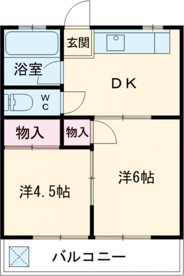 コーポ遠藤(2DK/1階)の間取り写真
