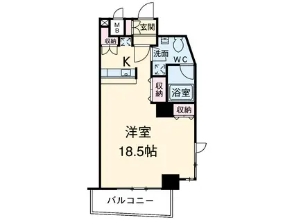 つつじヶ丘エクセルハイツ4(1K/9階)の間取り写真