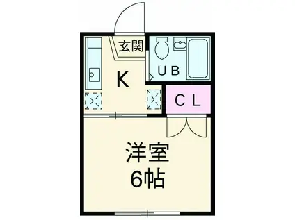 マ・メール(1K/2階)の間取り写真