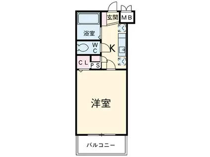 ティアラ梶ヶ谷弐番館(1K/2階)の間取り写真
