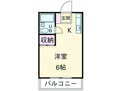 井口マンション(ワンルーム/3階)の間取り写真