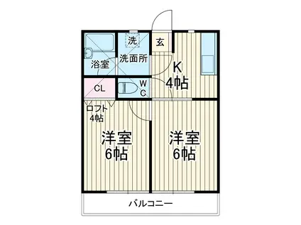 ペアハイム5(2K/1階)の間取り写真