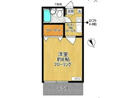 ペアハイム10(1K/1階)の間取り写真
