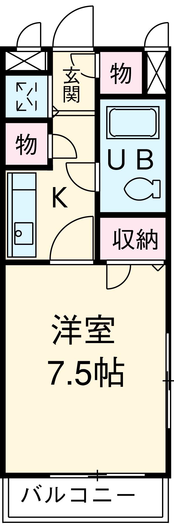 サンモール荒木(ワンルーム/4階)の間取り写真