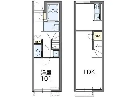 レオネクストカラーズ(1LDK/1階)の間取り写真