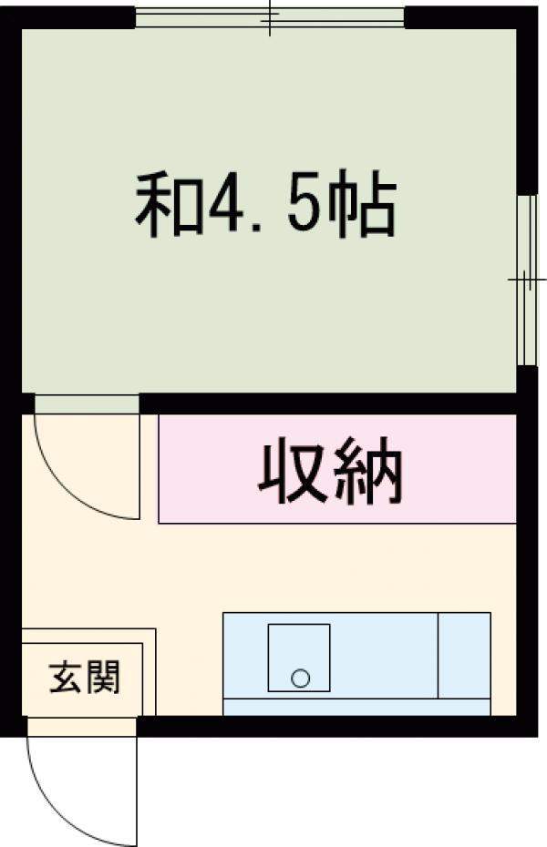 佐藤荘(1K/2階)の間取り写真