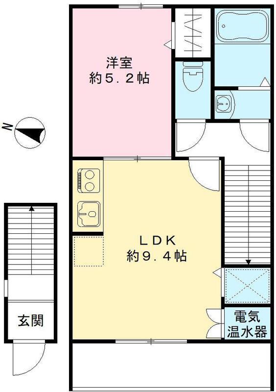 グランドソレイユ(1LDK/2階)の間取り写真