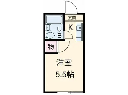 タナカアパートメント(ワンルーム/1階)の間取り写真
