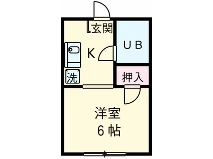 エルム国分寺(1K/1階)の間取り写真