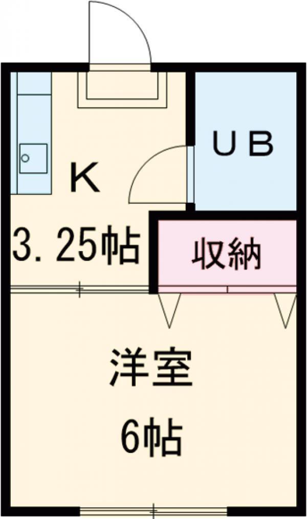 諸星荘(1K/2階)の間取り写真