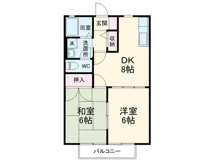 ディアステラシマ(2DK/2階)の間取り写真