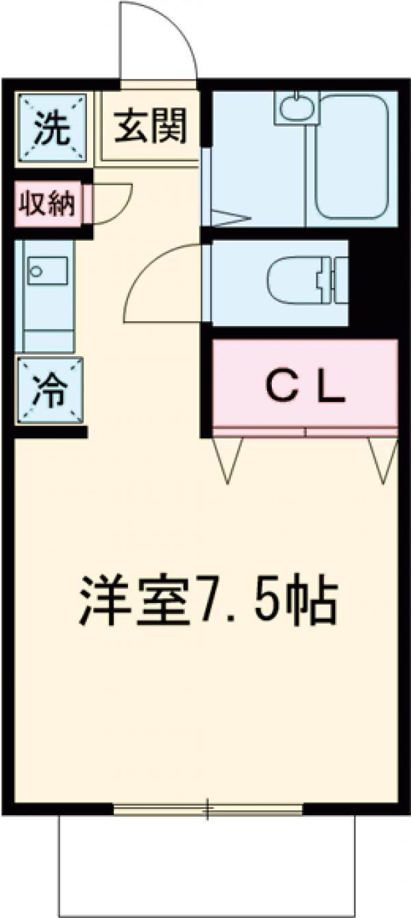 パセオボナール(ワンルーム/1階)の間取り写真