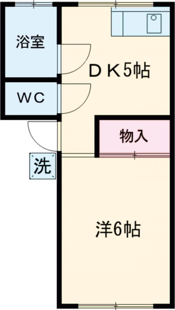 サンワード八王子(1DK/2階)の間取り写真