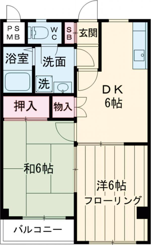 クラウンマンション東向島(2DK/3階)の間取り写真