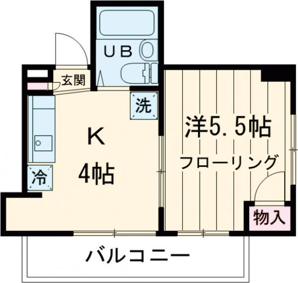クラウンマンション東向島(1DK/5階)の間取り写真