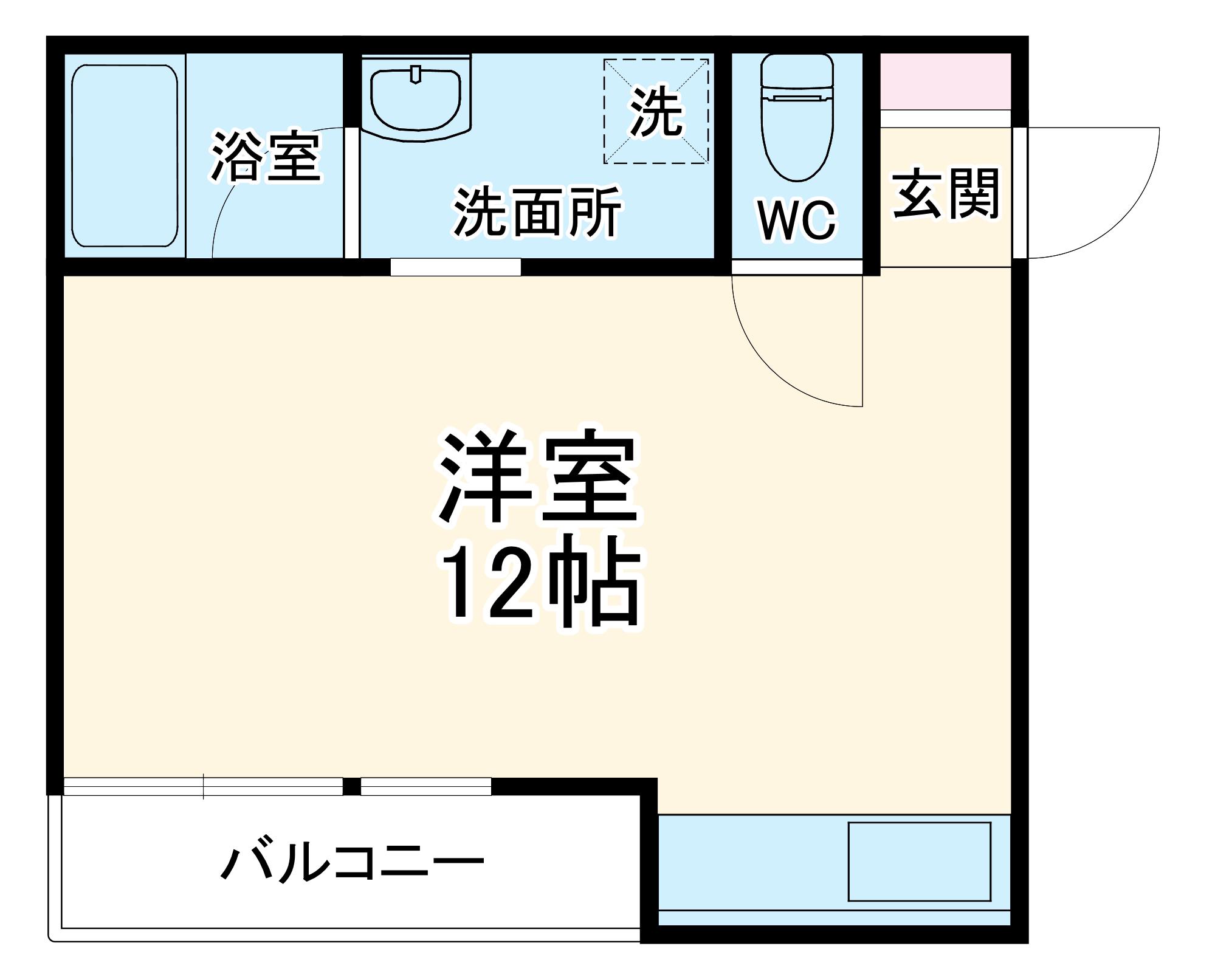 サイドセブン(ワンルーム/3階)の間取り写真