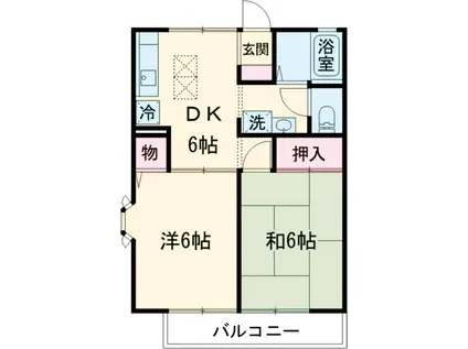 ヴィラグレース(2DK/2階)の間取り写真