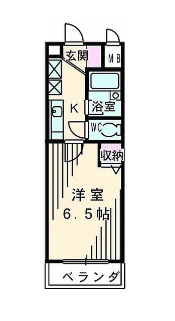 大竹ハイツ2(1K/2階)の間取り写真