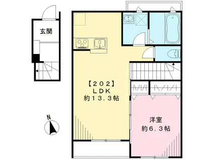 エスペランサ(1LDK/2階)の間取り写真