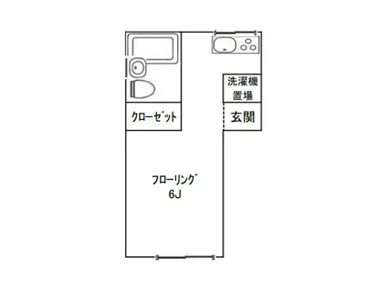 クローバーハイツ(ワンルーム/1階)の間取り写真