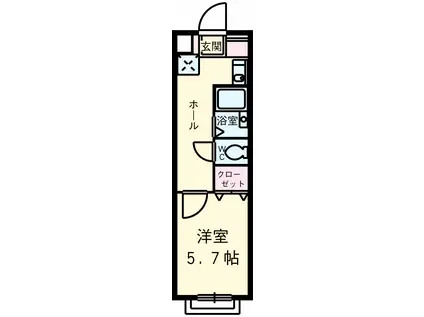 ロイヤルハイツ(1K/1階)の間取り写真