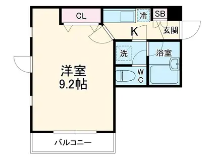 津田山フェアサイト(1K/3階)の間取り写真