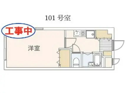 サイプレスガーデン(1K/1階)の間取り写真