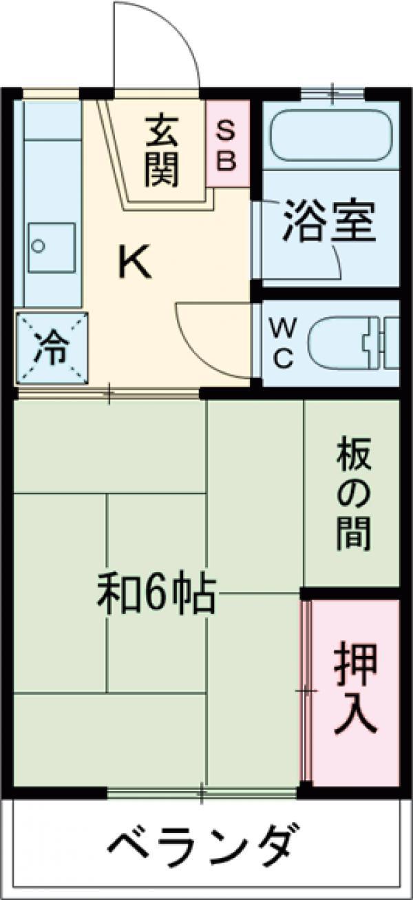 コーポ古川(1K/2階)の間取り写真