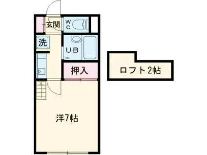 ヴェルテ奥西パートⅡ(1K/2階)の間取り写真