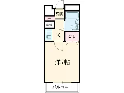 フローライト八王子堀之内(1K/3階)の間取り写真