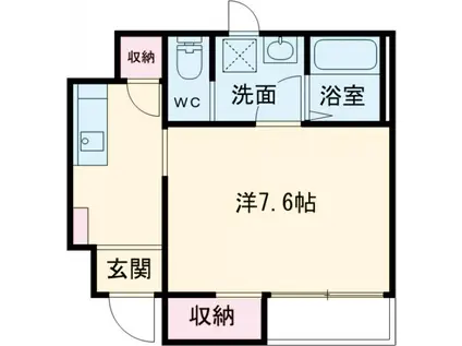 フォルビート(1K/1階)の間取り写真