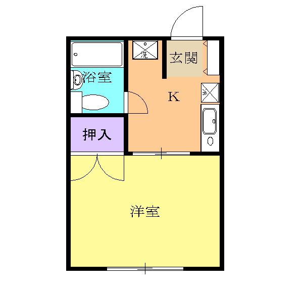 プレジール谷田(1K/1階)の間取り写真