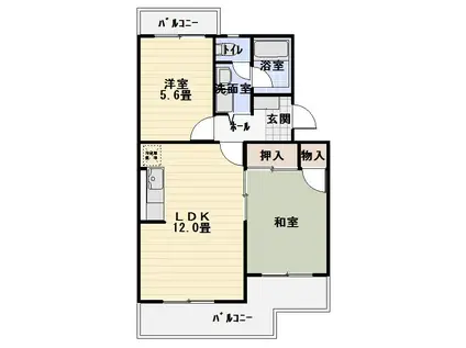 エタニティーⅡ(2LDK/3階)の間取り写真