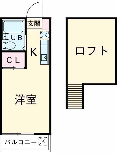 ホワイトハイムL(1K/1階)の間取り写真