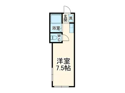 シーザリオ(ワンルーム/1階)の間取り写真