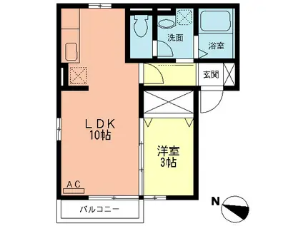 サウスコトー(1LDK/1階)の間取り写真