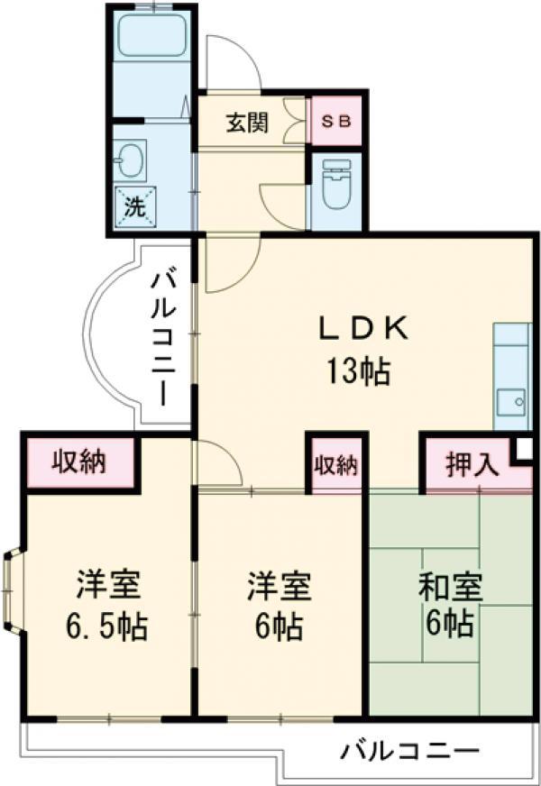 ヴァンヴェール(3LDK/3階)の間取り写真