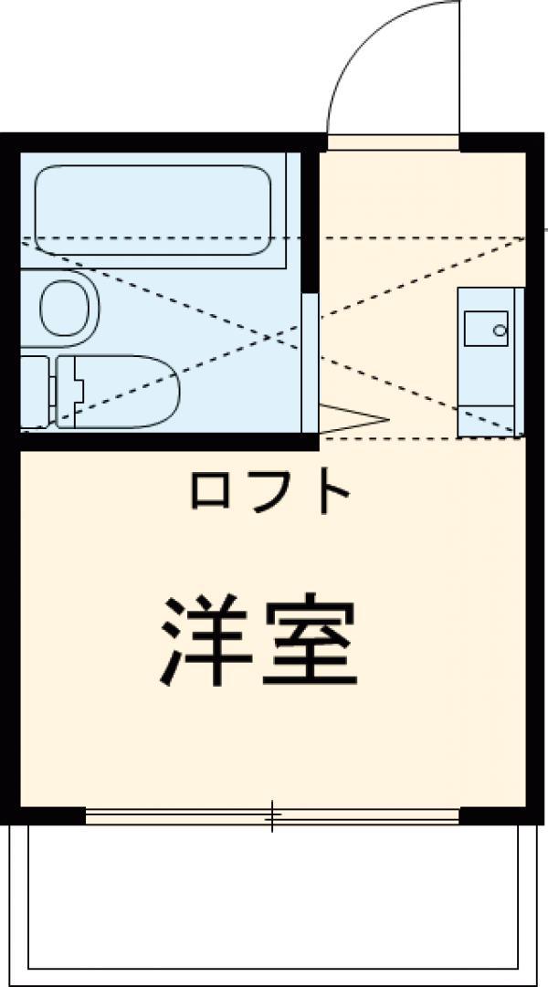 ロイヤルハイツ錦町(ワンルーム/1階)の間取り写真