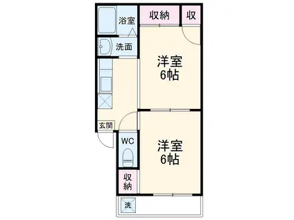 コーポあじさい(2K/2階)の間取り写真