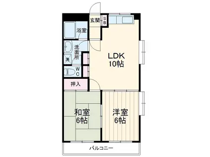アシエ江木(2LDK/3階)の間取り写真