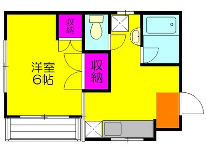 江利川コーポ(1K/2階)の間取り写真