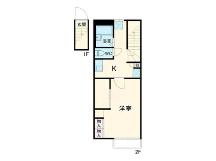 レオパレスウィステリア(1K/2階)の間取り写真