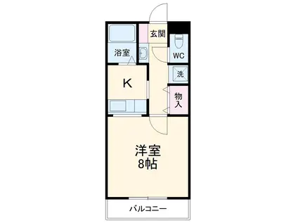 コンパートメント Wクエスト Ⅰ(1K/1階)の間取り写真