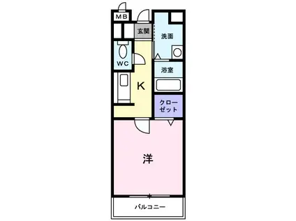 フェリーチェ(1K/3階)の間取り写真